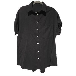 Woman Black Short Sleeve Shirt Size Large NEW